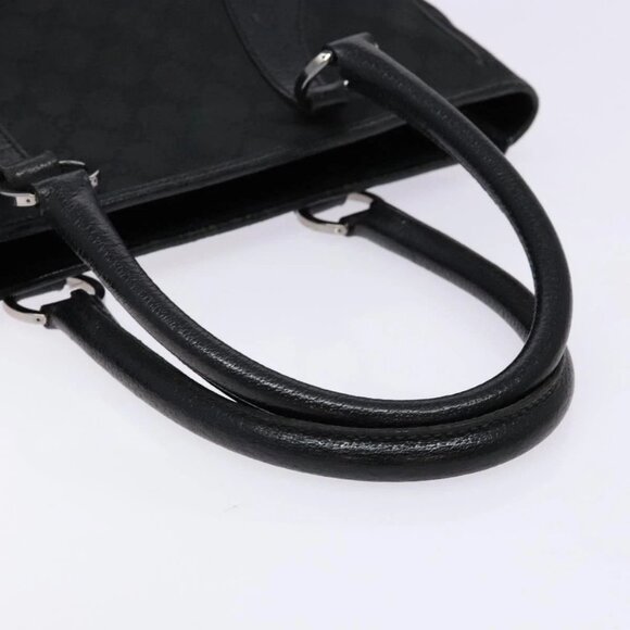 GUCCI GG Canvas Hand Bag Black Silver 113011 Auth - Picture 6 of 16